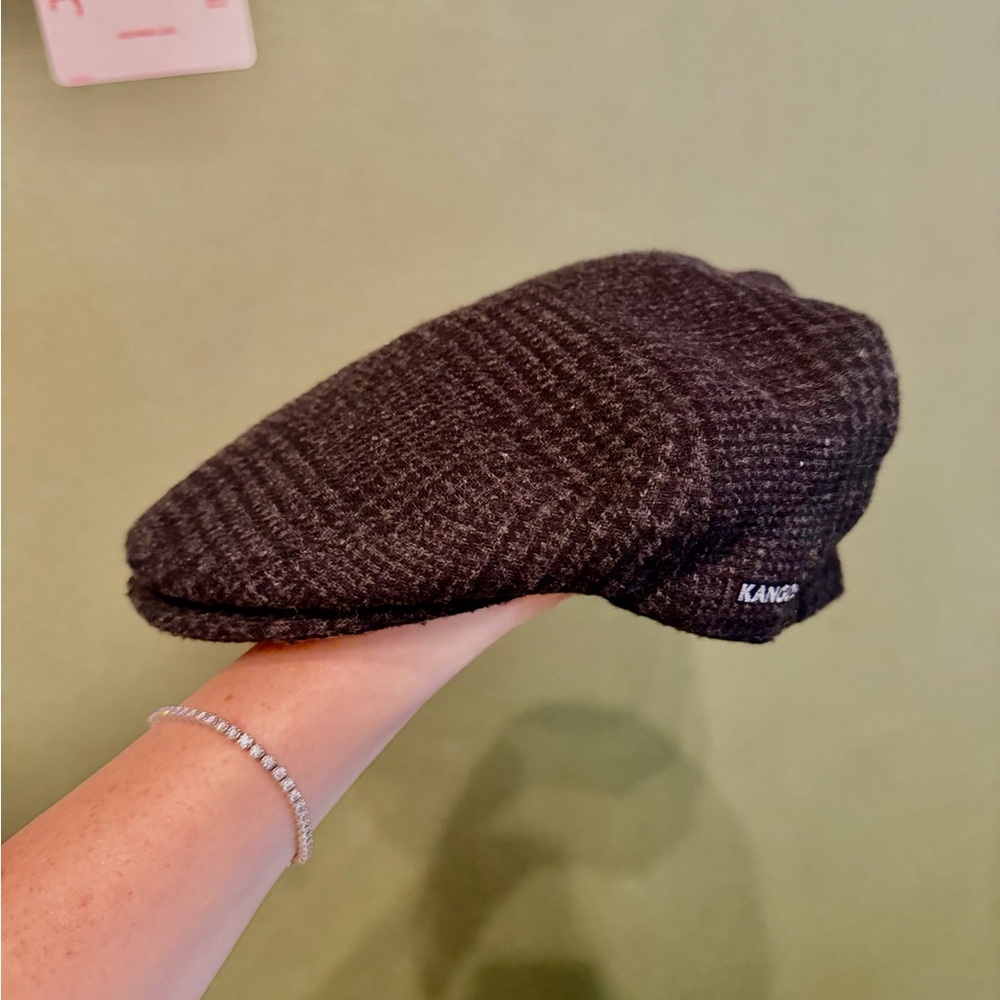 Kangol Dark Herringbone Flat Cap - Men's Hat